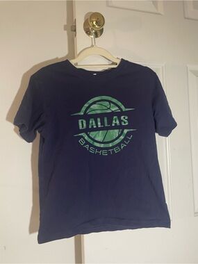 Kids Navy Tee with Green Logo